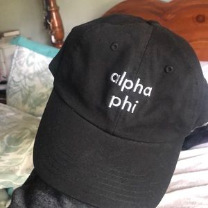 Alpha Phi Lowercase Black Hat